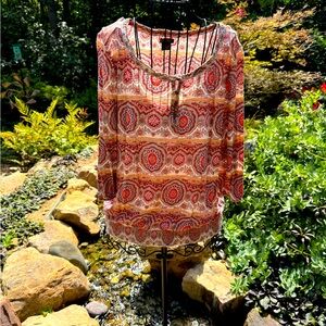 XL Lucky 🍀 Brand 3/4 sleeve blouse. EUC